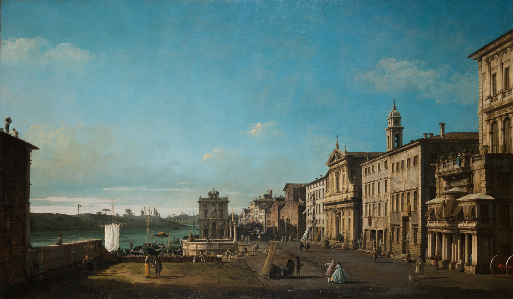 Bernardo Bellotto | Ansicht von der Via di Ripetta in Rom, 1742-1744