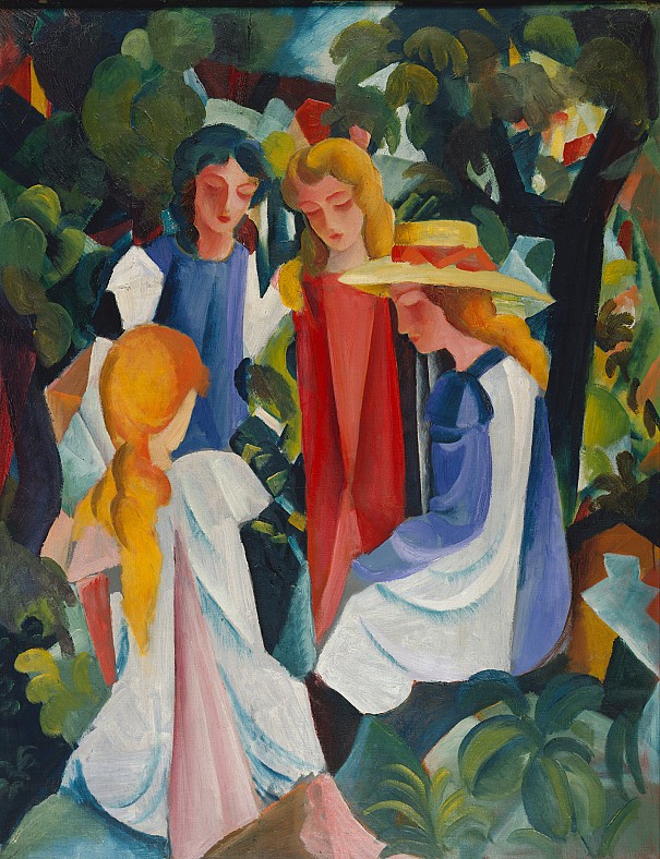 August Macke | Vier Mädchen, 1912, Öl auf Leinwand, 105 x 81 cm, © Kunstpalast, Düsseldorf; Foto: Horst Kolberg – ARTOTHEK