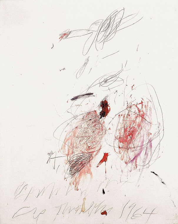 Cy Twombly | Ohne Titel, 1964, Öl und Bleistift auf Leinwand, 100 x 70 cm, Kunstpalast, Stiftung Sammlung Kemp, Inv.-Nr. 0.mkp.2011.Kemp171, © Cy Twombly Foundation, Foto: Kunstpalast