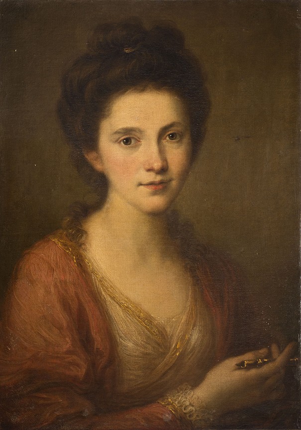 Angelika Kauffmann, Selbstbildnis mit Zeichengriffel, um 1768, Öl auf Leinwand, 60,8 x 43,4 cm, Privatsammlung © Privatsammlung / Foto: AKRP, Justin Piperger