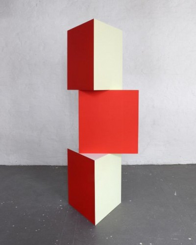 Martin Gerwers (*1963) | Ohne Titel, 2018, Gesso, Acryl, Ölfarbe auf MDF; Gips, Acryl, Öl auf MDF 195,5 x 59,5 x 77,2 cm, erworben 2020