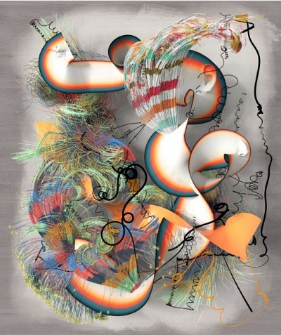 Tim Berresheim (*1975) | Zitronenfrische Illusionen – Satsuma Tangerine, 2019, Harz und Pigmente auf Holz, 220 x 180 cm, erworben 2020