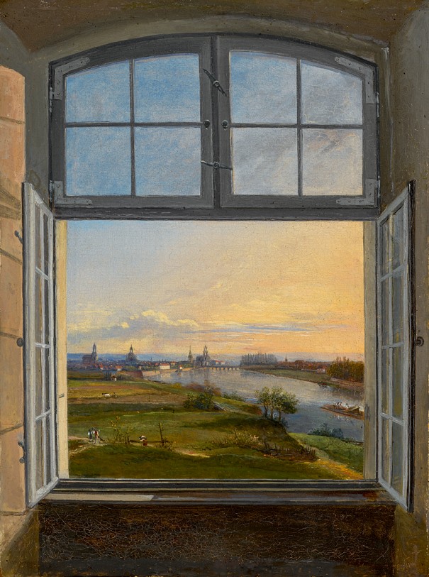 Traugott Faber, Blick auf Dresden, 1823