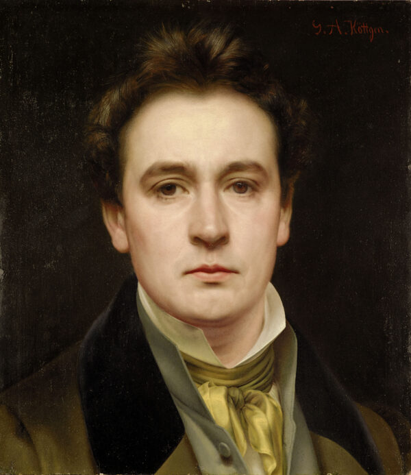 Gustav Adolf Köttgen (1805-1882) Selbstbildnis, um 183743,5 x 37,7 cm Öl auf PappeDüsseldorf, Kunstpalast Foto: © Kunstpalast - Horst Kolberg – ARTOTHEK