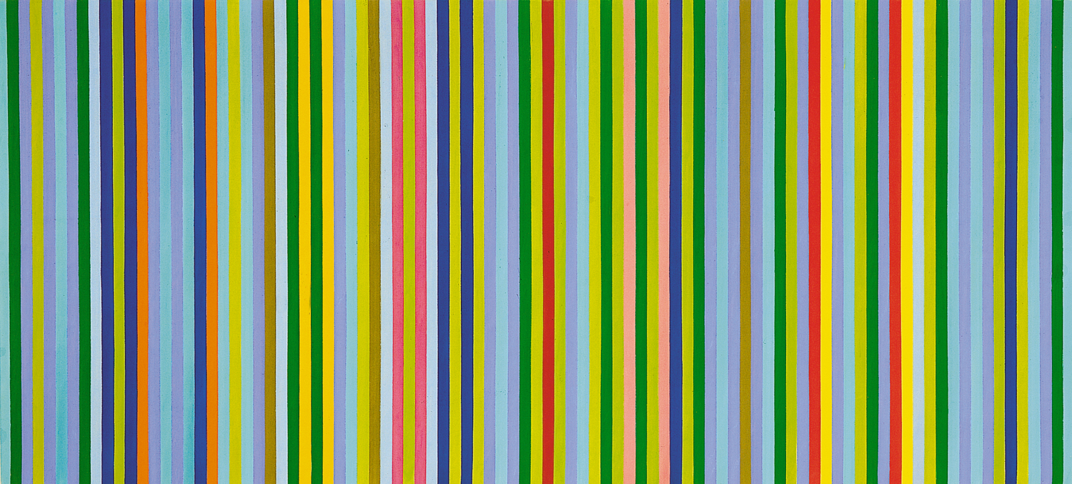 Gene Davis, Laufsteg, 1965, Acryl auf Leinwand 107 x 234 cm, Stiftung Sammlung Kemp, Kunstpalast, Düsseldorf, © VG Bild-Kunst, Bonn, 2024, Foto: Kunstpalast - Horst Kolberg - ARTOTHEK