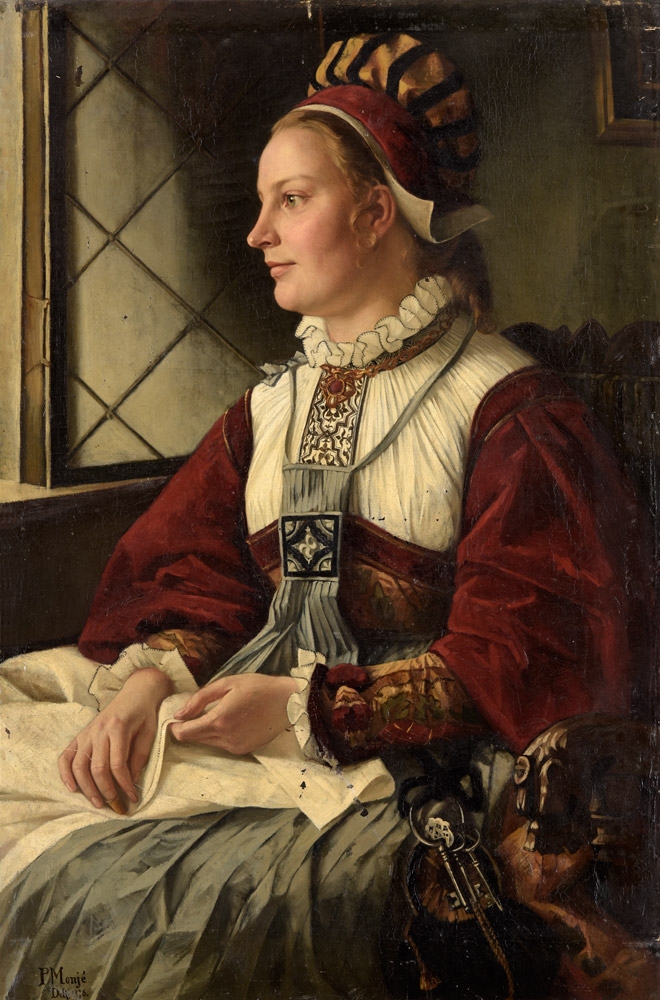 Paula Monjé, Frau in altdeutschem Kostüm, 1878 Öl auf Leinwand, 110 x 73 cm, Kunstpalast, Düsseldorf, Foto: Kunstpalast – LVR-ZMB, Annette Hiller- ARTOTHEK