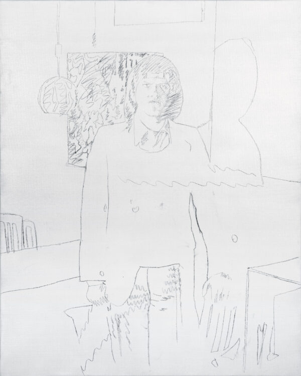 Ohne Titel (Porträt Ludger Schäfer), 1971, Graphit auf Leinwand, 