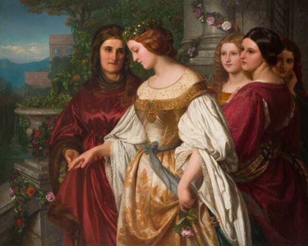 Amalie Bensinger, Hochzeitsmorgen, 1856, Öl auf Leinwand, 122 x 155cm, Privatbesitz, Foto: Horst Ziegenfusz, Mörfelden-Walldorf