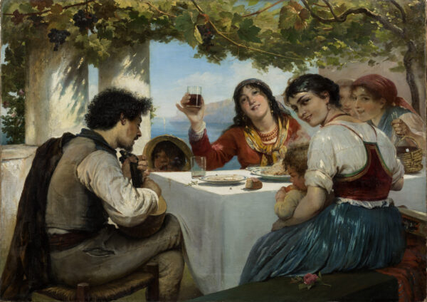 Elisabeth Jerichau-Baumann, Italienische Osteria, o.J., Öl auf Leinwand, Nationalmuseum Stockholm, Schenkung 1888 General J.W. Johnson, Foto Anna Danielsson Nationalmuseum