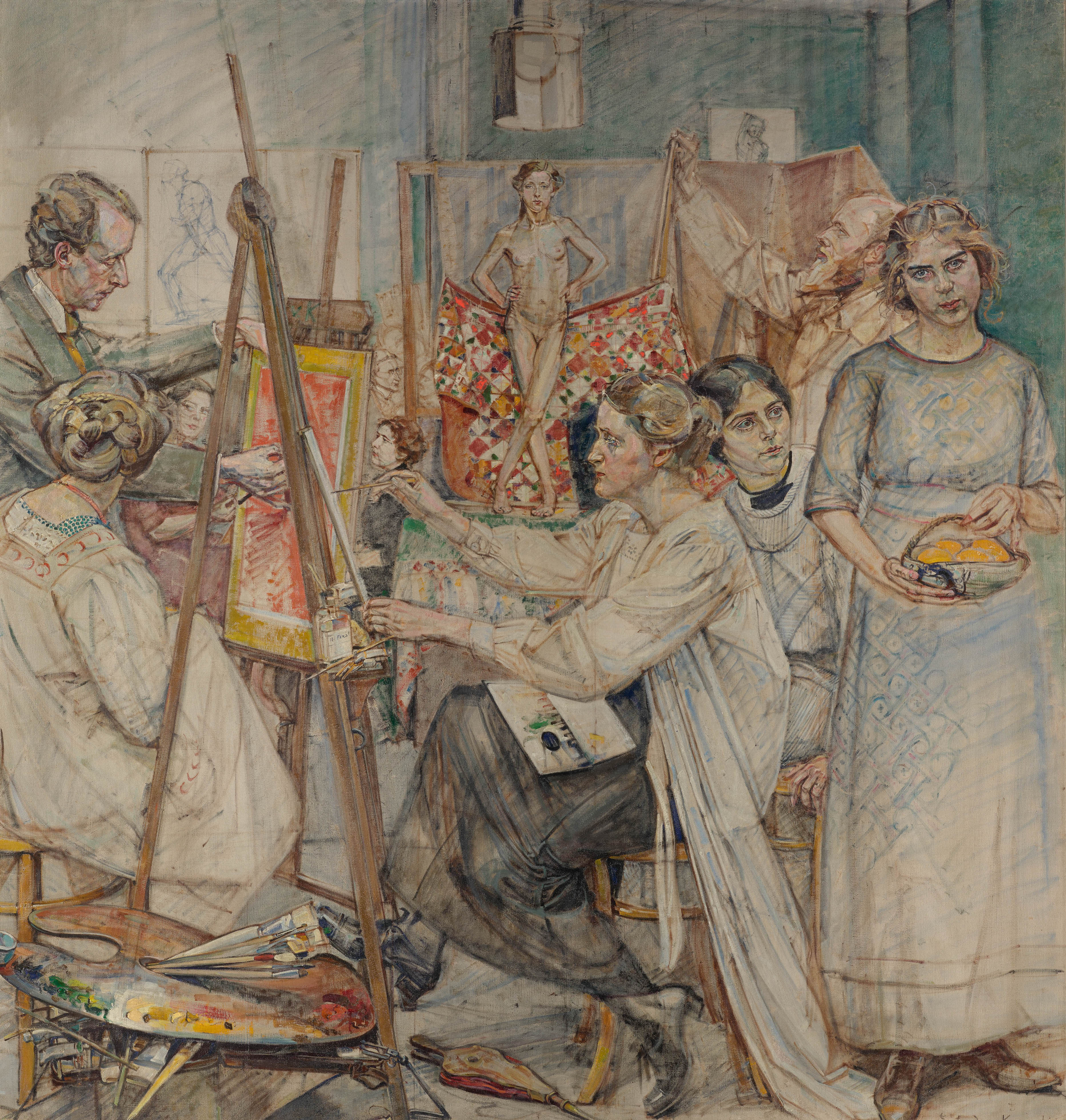 Gertrud von Kunowski, The Painting School, 1912