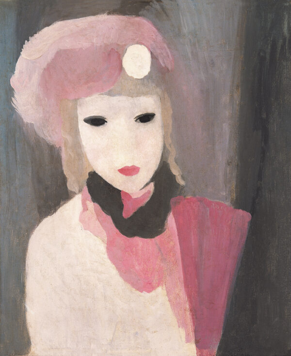 Marie Laurencin, Tillya ou Jeune fille à l'éventail, um 1925, Öl auf Leinwand, 50,1 x 43,2 cm, Stiftung Sammlung Ziegler im Kunstmuseum Mülheim an der Ruhr, Foto: Stiftung Sammlung Ziegler