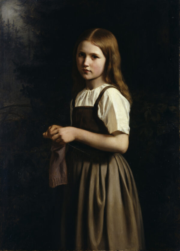 Minna Heeren, Strickendes Mädchen, Hamburger Kunsthalle, bpk, Foto Elke Walford