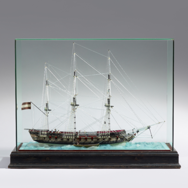 Künstler: unbekannt, Glasmodell einer Fregatte, Venedig (vermutlich), ca. 1815