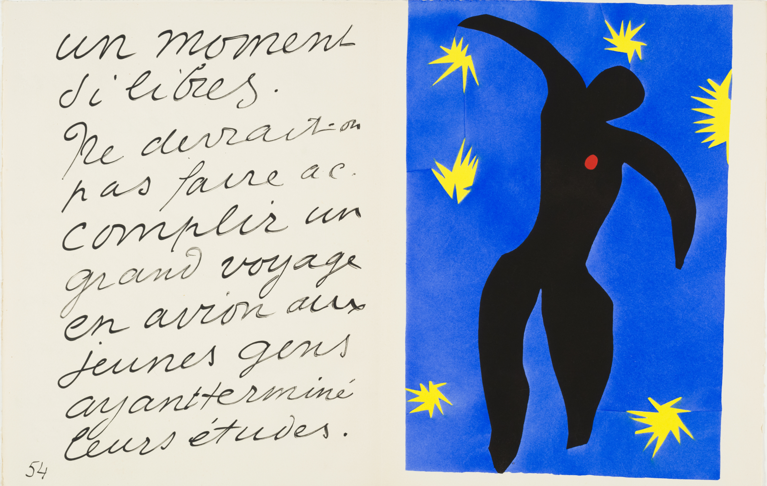 Henri Matisse, Ikarus, Tafel VIII aus der Folge Jazz (Buch aus zwanzig Illustrationen sowie Texten), 1947