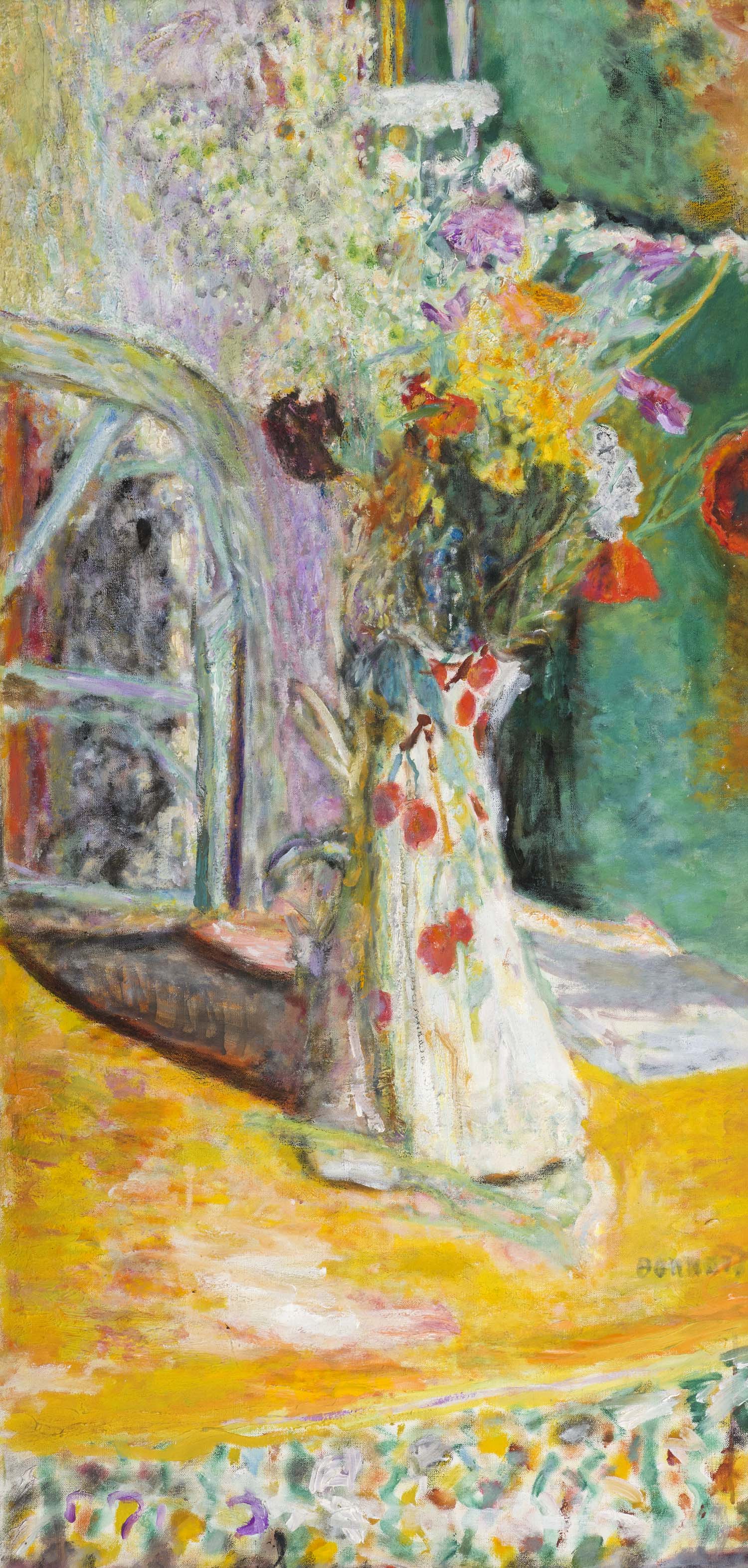 Pierre Bonnard, Vase mit Blumen, 1933, Öl auf Leinwand, 99,5 x 48,5 cm © The Scharf Collection, Foto: Ruland Photodesign