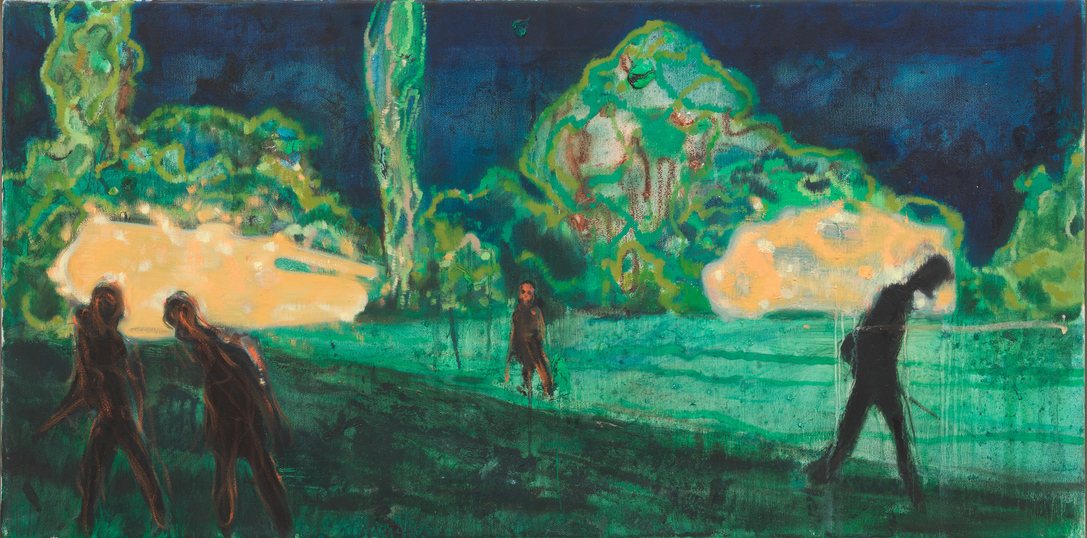 Daniel Richter (*1962) We’ll never stop living like this way, 2009, Öl auf Leinwand, 50 × 100 cm © The Scharf Collection, Foto: Jens Ziehe