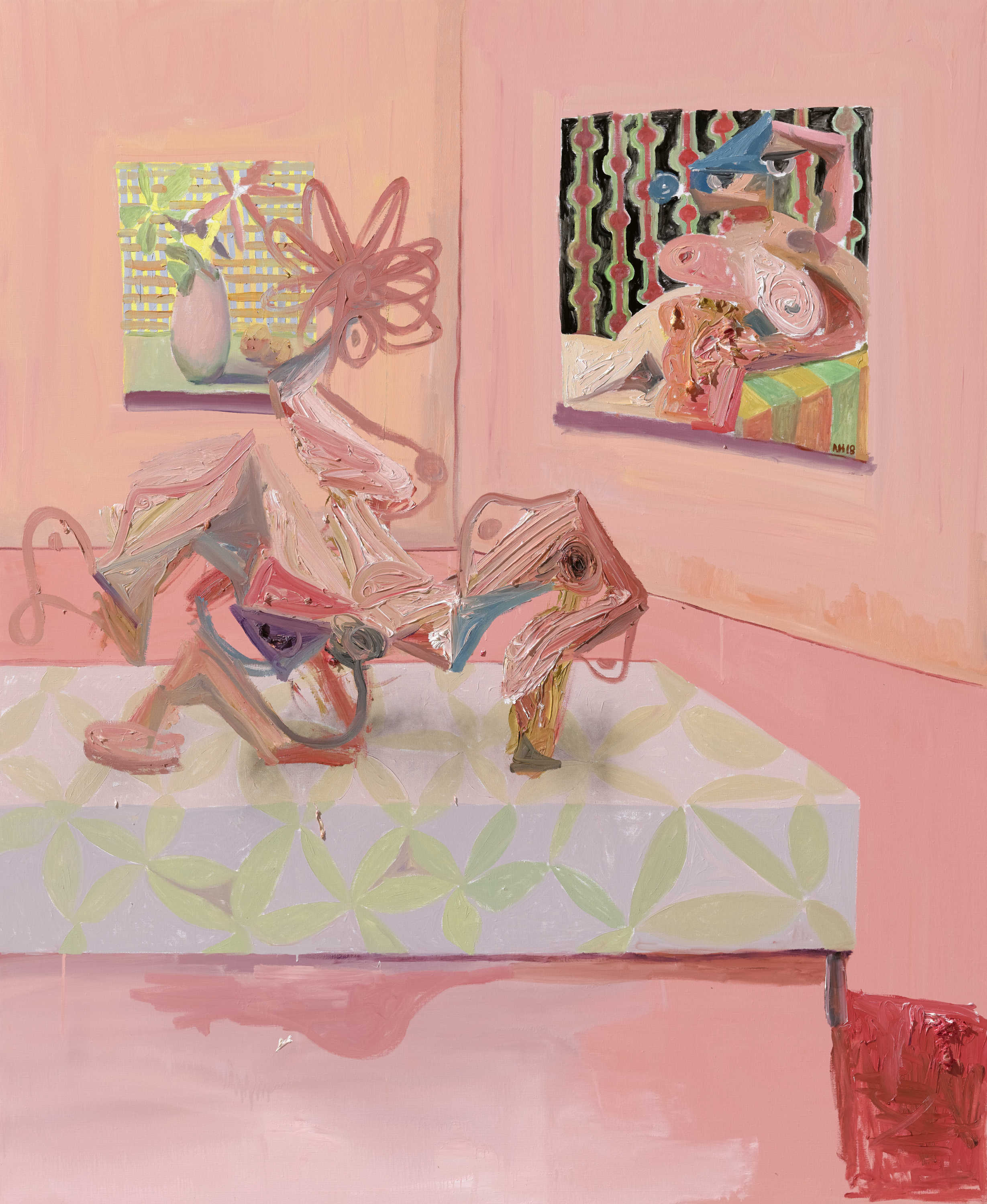 Anton Henning, Interieur mit Pin-up, Nr. 5, 2018