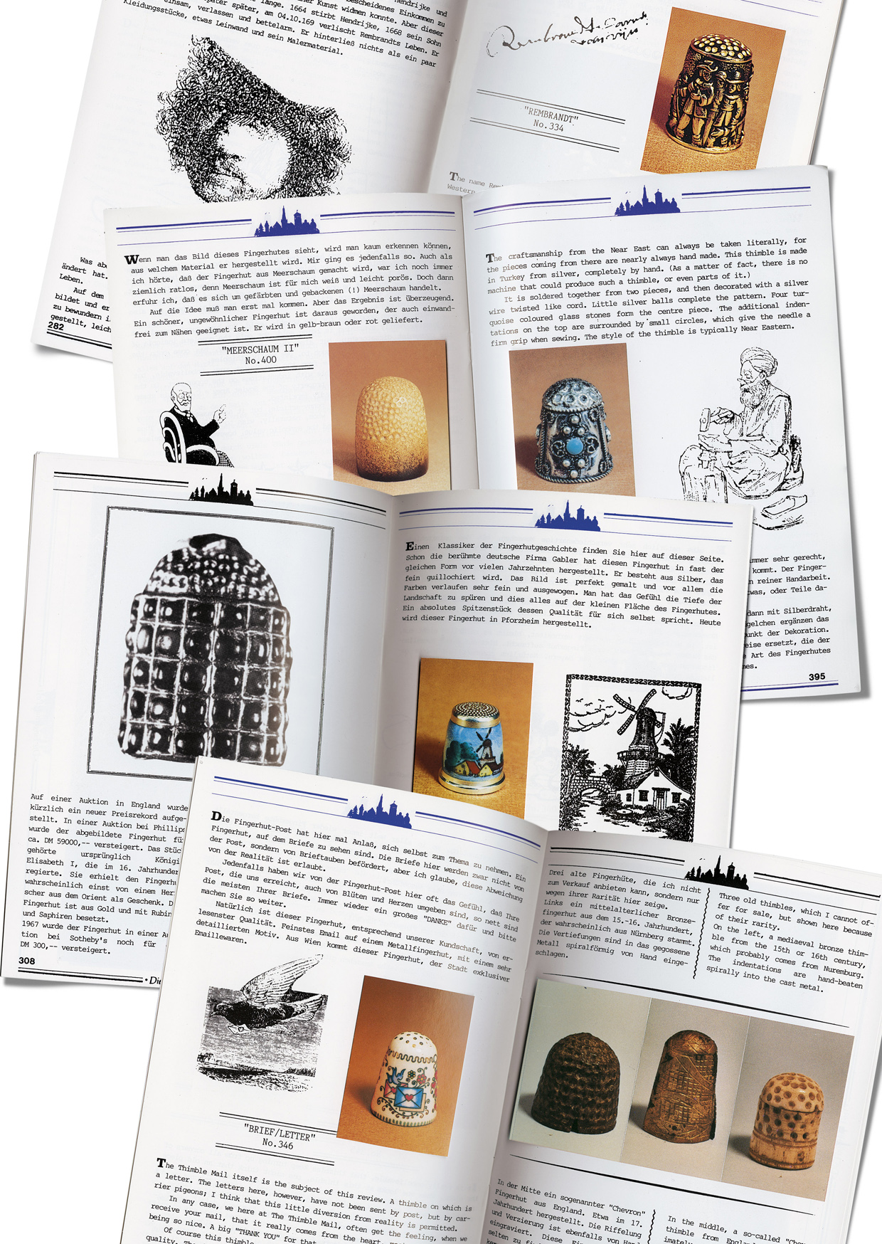 Hans-Peter Feldmann, Die Fingerhut-Post, 1980–1990, Hefte, Fingerhüte, Privatsammlung, © VG Bild-Kunst, Bonn 2025