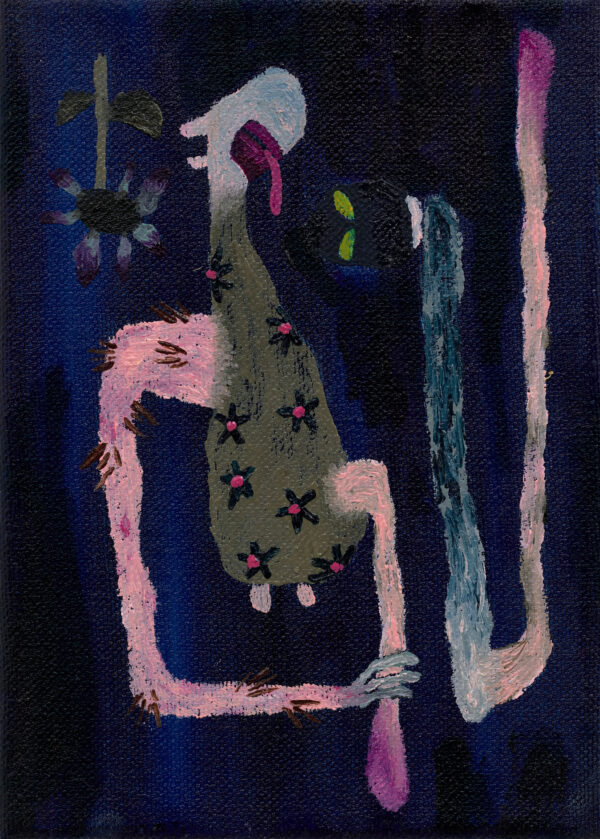 Sophia Süßmilch, Kain und Abel prügeln sich wieder, 2020, Öl auf Leinwand, 18 x 13 cm, Kunstpalast, Düsseldorf, Foto Achim Kukulies, © Sophia Süßmilch