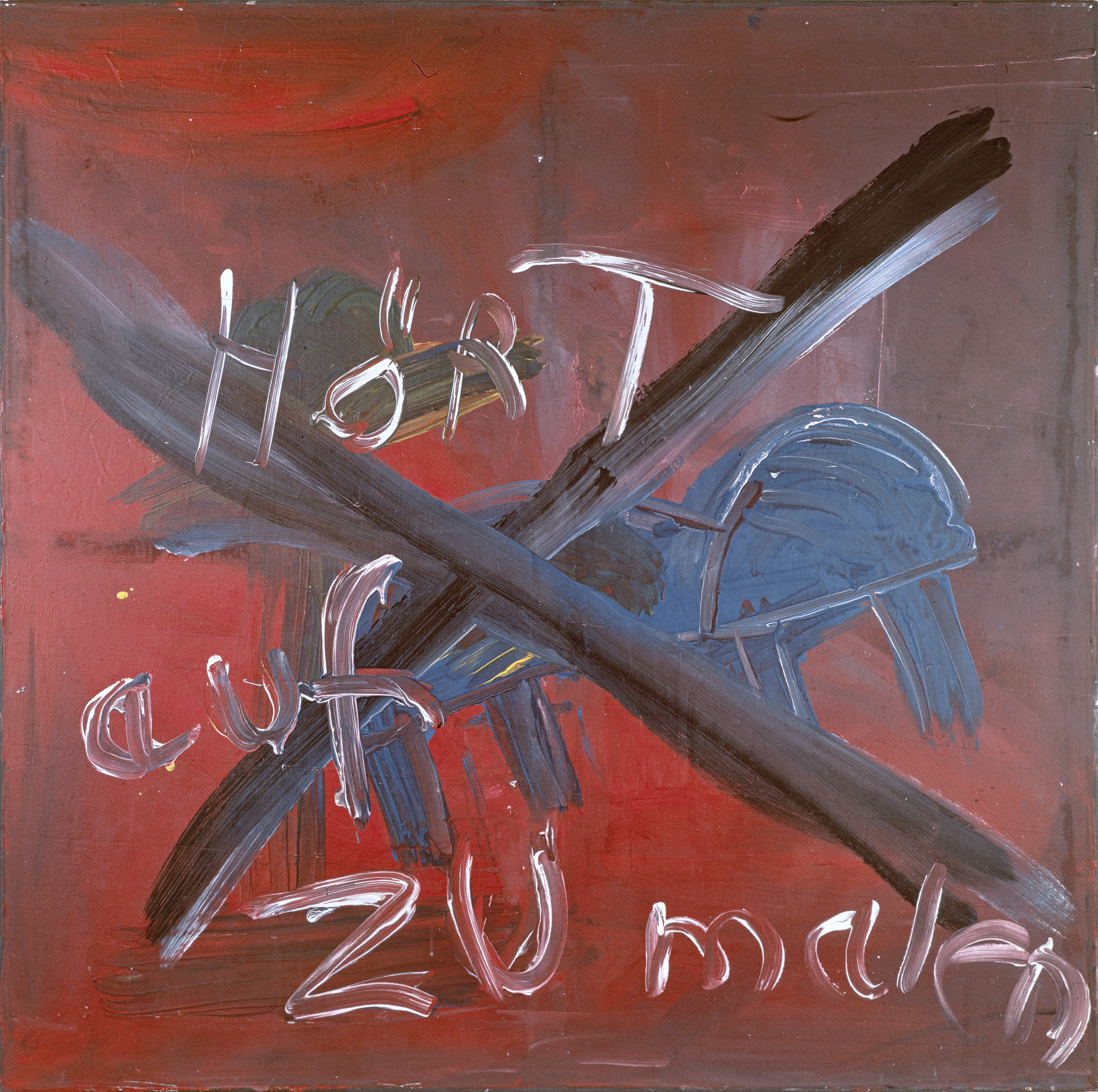 Jörg Immendorff, Hört auf zu malen, um 1966, Kunstharz auf Leinwand, 132 × 132 cm, Van Abbemuseum, Eindhoven, Foto: Farbanalyse, © VG Bild-Kunst, Bonn 2026