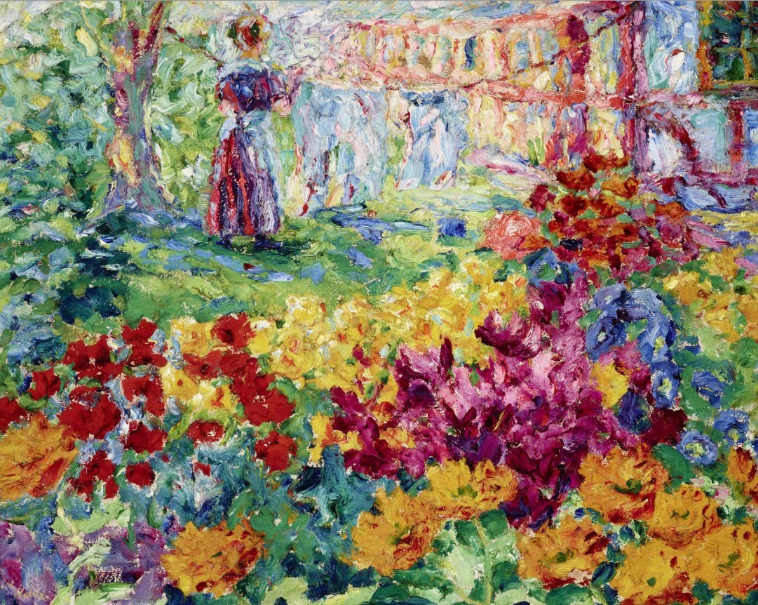 Emil Nolde, Blumengarten (Mädchen und Wäsche), 1908, Öl auf Leinwand, 65 x 83 cm, Foto: Kunstpalast - LVR-ZMB - Joshua Esters, © Stiftung Seebüll Ada und Emil Nolde