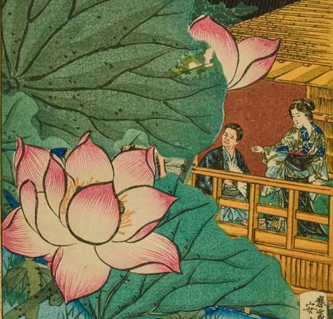 Adachi Ginkō, Tokyo Meisho, 1879, Farbholzschnitt, 35 x 24 cm (hier Ausschnitt), Kunstpalast, Düsseldorf, Foto: Kunstpalast - LVR-ZMB - Annette Hiller