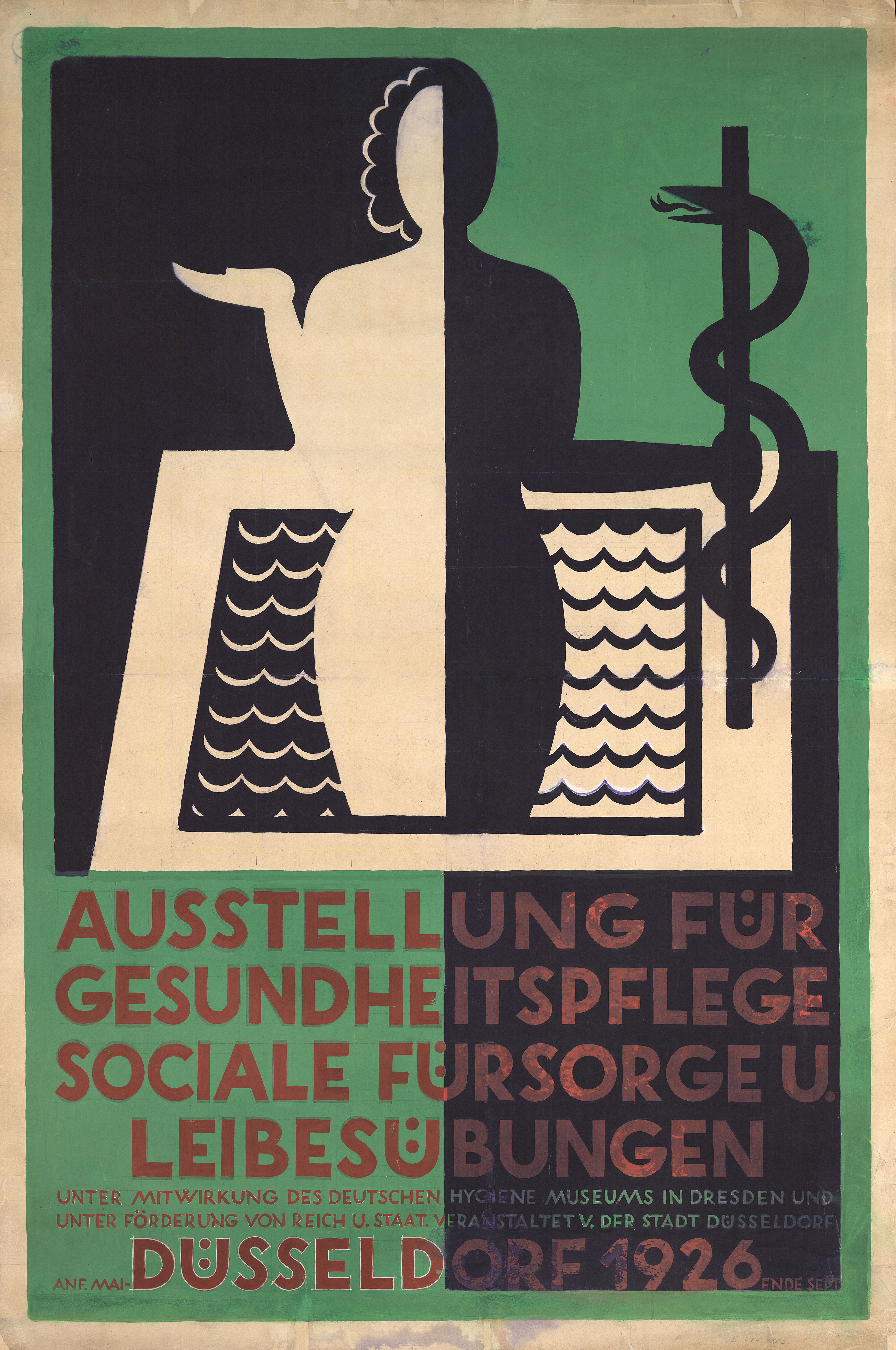 Ludwig ten Hompel, Plakatentwurf für die Ausstellung „Gesundheitspflege, Soziale Fürsorge, Leibesübung“ (GeSoLei), 2026